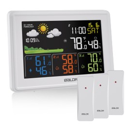 BALDR Weather Station Wireless Multiple Sensors, Indoor Outdoor Thermometer with Atomic Clock and Digital Barometer for Home and Patio