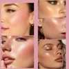 KARLOR Baked Blusher Highlighter Pressed Blush with 3D Pearlescent, Face
