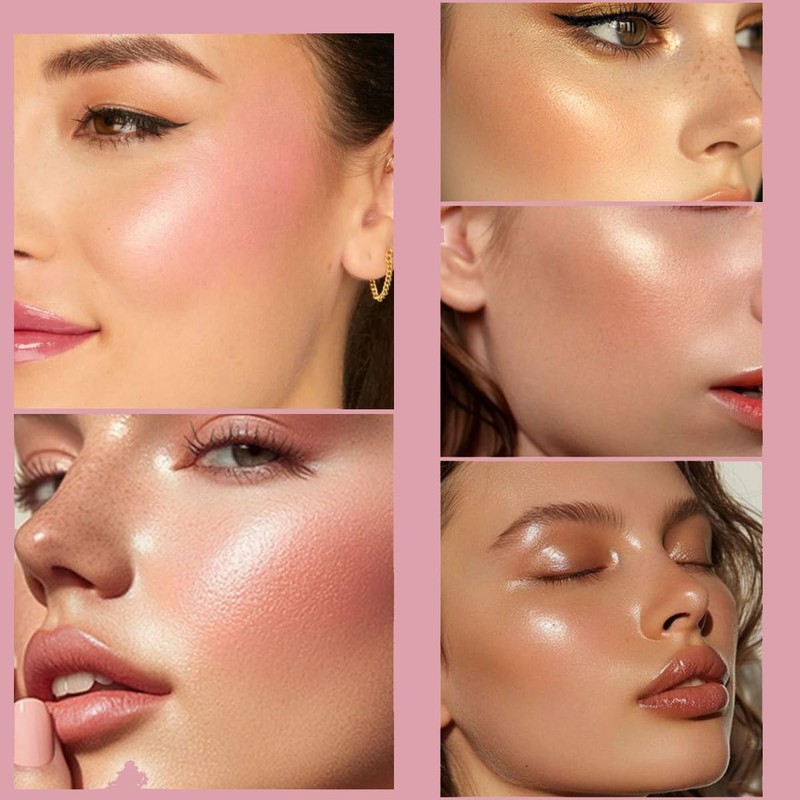 KARLOR Baked Blusher Highlighter Pressed Blush with 3D Pearlescent, Face