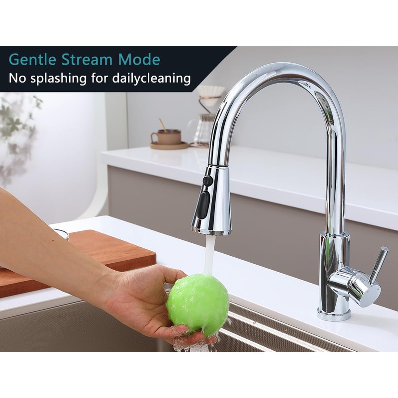 Universal Kitchen Faucet Head Replacement Pull Down 3 Function Spray