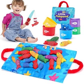KOUQIYA Juguetes de Conteo de Pesca,Copas de Clasificación de Arcoíris,Juego Educativo a Juego,Juguetes Montessori Clasificar Colores,Educativos Jugar