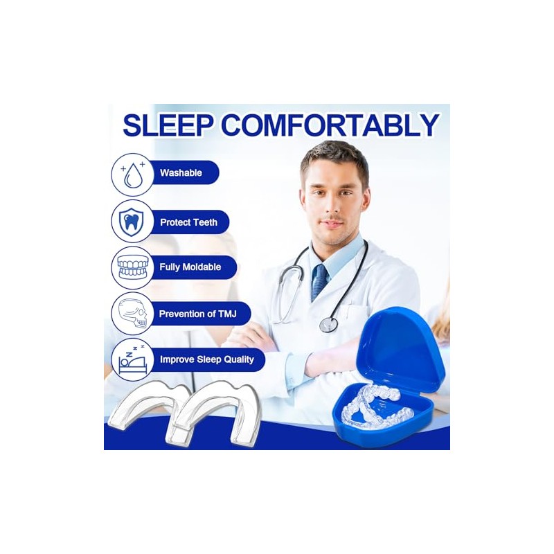Pack of 4 Grinding Splints for Night, Snoring Splint, Tooth