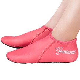 (X-Small, Rose Pink) - Seavenger Zephyr 3mm Neoprene Socks Wetsuit Booties for Scuba Diving, Snorkelling, Swimming