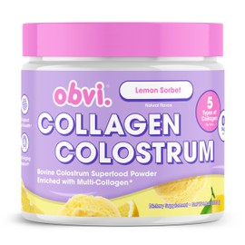 Obvi Collagen Peptide Colostrum Powder | Multi-Collagen Peptides with Grass-Fed Bovine Colostrum | Supports Gut Health, Immune, Skin & Hair | Gluten-Free, Keto-Friendly | Lemon Sorbet, 30 Servings