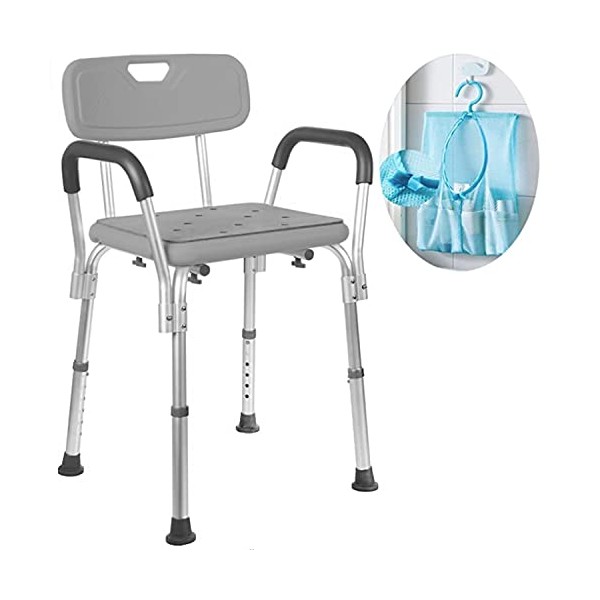 Medokare Premium Shower Chair for Inside Shower - Bath Seat and Medical Shower Chairs for Seniors, Elderly, Handicap & Disabled - Adjustable Support Bench w/ Back for Bathtub