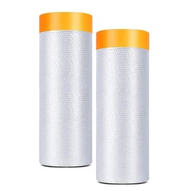 Tape and Drape Pre-Taped Masking Film, 2-Pack Versatile Painter's Plastic Dust Sheets for Auto Wall Furniture Painting and Spraying Protection(200cm(Unfolded) x 20m)