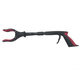 Grabber Tool 19" Aluminum Magnetic Claw with LED Light, Lightweight Foldable Reacher Grabber Pickup Tool, Gripper Grabbers for Elderly Grab it Reaching Tool Trash Picker Grabber, Red, by Luxet