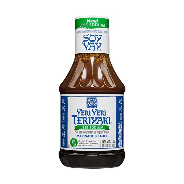 Soy Vay Less Sodium Veri Veri Teriyaki Marinade & Sauce 21 oz (Pack of 2)2