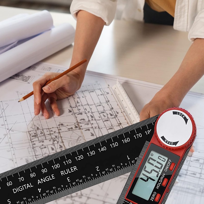 Digital Angle Finder Ruler Protractor, Stainless Steel Digital Angle Finder