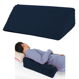 Jacobable Wedge Pillow for Side Sleeping, Body Positioning Foam Wedge Pillow, Side Wedge Pillow for Sleeping Non-Slip Back Positioning Pillow for Bed Sore Wedge (Dark Blue)
