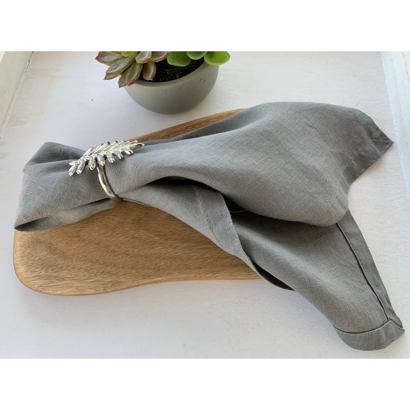 Eight Owls Linen Napkins – 100% Pure Stonewashed Linen Cloth