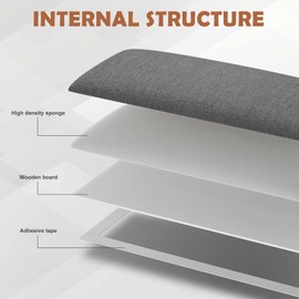 IFNOW Upholstered Wall Mounted Headboard, 3D Soundproof Wall Panels Peel and Stick Headboard for Queen Size, Home Decor, Reusable and Removable Tufted Bed Headboards in Dark Grey(9 Panels, 10" x 24")