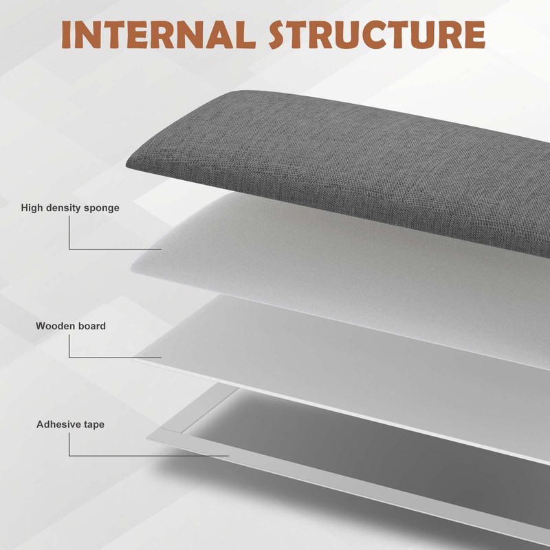 IFNOW Upholstered Wall Mounted Headboard, 3D Soundproof Wall Panels Peel