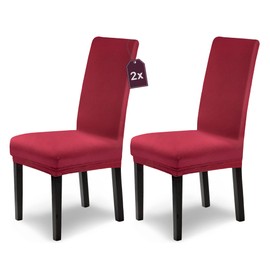Scheffler Home Stretch Leni/Bordeaux Chair Covers, Set of 2, Stretchy Chair Covers, High-Backed Chair Covers, Swing Chairs as Chair Throw, Washable Cover