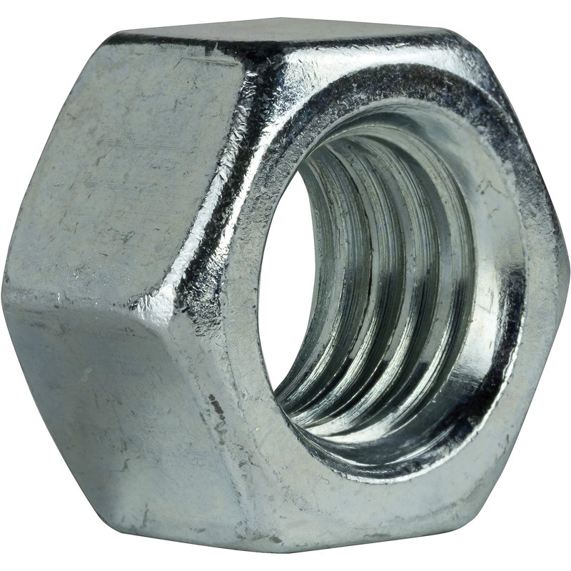 2"-4-1/2 Grade 5 Finished Hex Nuts, Electro Zinc Plated Steel