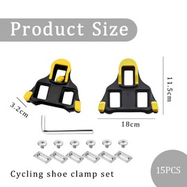 SPD Cleats, Bicycle Shoes Cleats for Shimano Pedals, Comes with 6 Screws + 1 Key + 6 Iron Pieces, Folding Pedals Pedal Plates Bicycle Accessories Set Bike with Shimano SPD-SL Pedals / SM-SH10 SH11