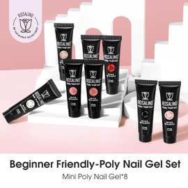 Poly Nail Gel Set, 8 Color Nude Classic, 0.34oz Per Tube