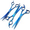 7.0in Titanium Professional Pet Grooming Scissors Set,Straight & Thinning &
