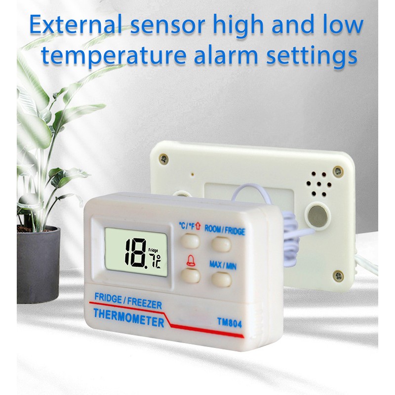 Refrigerator Thermometer Digital Fridge Freezer Temperature Meter Magnetic Back with