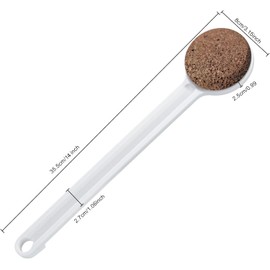 CopesFuda Natural Volcanic Stone Foot Pumice Stone - 14" Straight Handle Callus Remover for Dry Cracked Feet - Firm Grip Exfoliator, Pedicure Tool for Seniors & Arthritic Hands