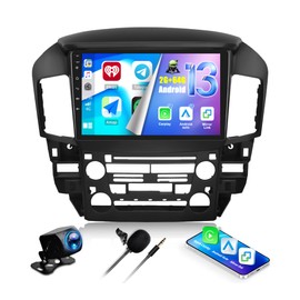 CAMECHO 2G+64G Android 13 Car Stereo for Lexus RX300 / Toyota Harrier 1997-2003 9 Inch Touch Screen with CarPlay Android Auto Mirror Link 28UI Bluetooth FM GPS Navigation WiFi SWC Backup Camera