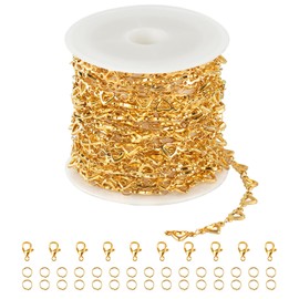 UMAOKANG Gold Plated Stainless Steel Chain for Jewelry Making Heart Chain for Women Necklace Bracelet DIY Jewelry Findings with Jump Rings and Lobster Clasps