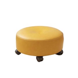 BAESIX Circular Foot Rest with Wheels – Rolling Under Desk Foot Stool with Casters – Ergonomic Office Footrest for Home or Work