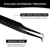 VAVALASH Lash Tweezers for Eyelash Extensions, Fiber Tip Diamond Grip