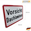 Betriebsausstattung24® Warning Sign Caution Roof Avalanches White Red (Vorsicht Dachavalanen,