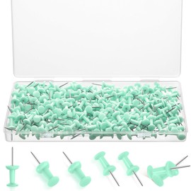 220 Count Green Push Pins, Standard Plastic Head Steel Point Thumb Tacks Decorative Push Pins for Cork Board Wall Hanging