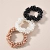Ruihfas Casualfashion 3Pcs Fashion Korean Hair Accessories Beaded Elastic Hair