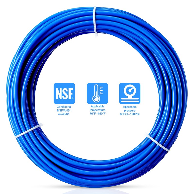 PURENAT 30FT 1/4 Inch O.D.RO Water Tubing,NSF Certified Pipe for