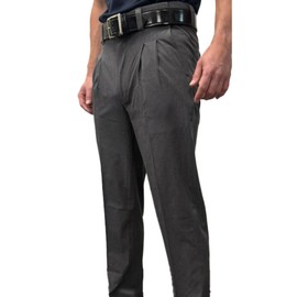 Smitty | BBS-367 | 2025 Pleated Base Pants w/Expander Waist Band Tapered | Baseball Softball Umpire Grey (Charcoal Grey, 40)