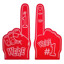 JNGTKL Foam Finger, 2 Pcs Cheering Foam Finger Gladiators, Giant Foam Finger, Cheering Props Foam Hands, Big Gladiators Foam Finger, Foam Fingers For Event Site Fans Support (Red)