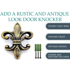 5MOONSUN5's Fleur De Lis Victorian Style Doorbell Victorian Antique Style Cast Iron Handcrafted Door Knocker Decorative Hardware for Doors
