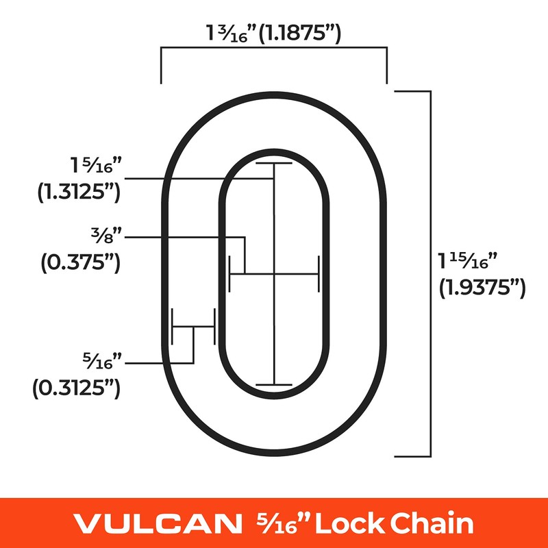 VULCAN Security Chain - Premium Case-Hardened - 5/16 Inch x