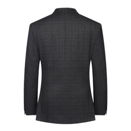 AMY ZHU Men's Sport Coat Stylish Classic Fit Casual Plaid Blazer 2 Button Lightweight Sports Jacket for Daily Wear Deep Grey