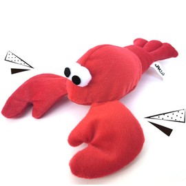 JKW Squeaky Dog Toy for Small & Medium Dogs, Puppy Plush Toys (S, Lobster)