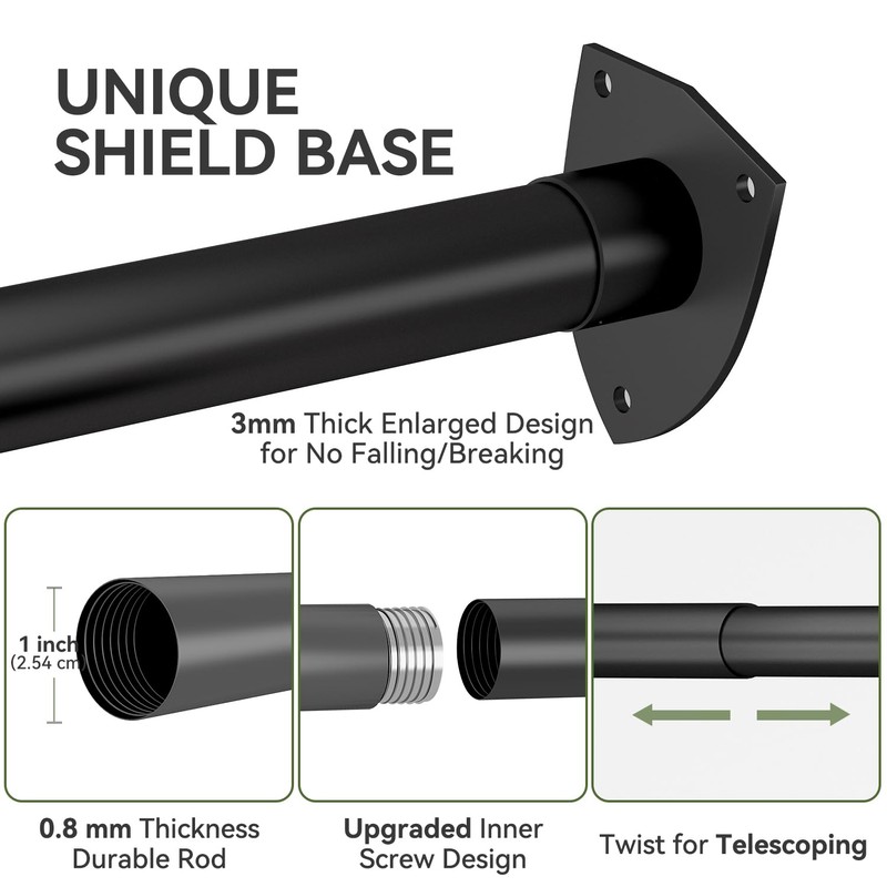 Corner Shower Curtain Rod, Curved Shower Curtain Rod, Adjustable L