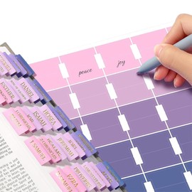 Inspiring Bible Tabs with "Faith Can Move Mountains" Quote, 90 Sticky Tabs (Old & New Testament + Blank), Modern Gradient Design, Bible Study Accessories for Women Men, Gift