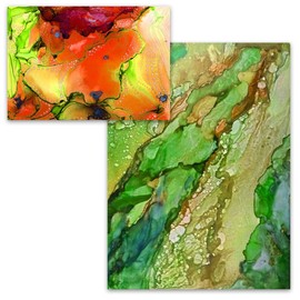 Alcohol Ink Paper Roll - Heavyweight Synthetic Paper (24"x50", 200gsm) - Extra Smooth Non-Porous Surface for Alcohol Ink, Watercolor, and Mixed Media Art