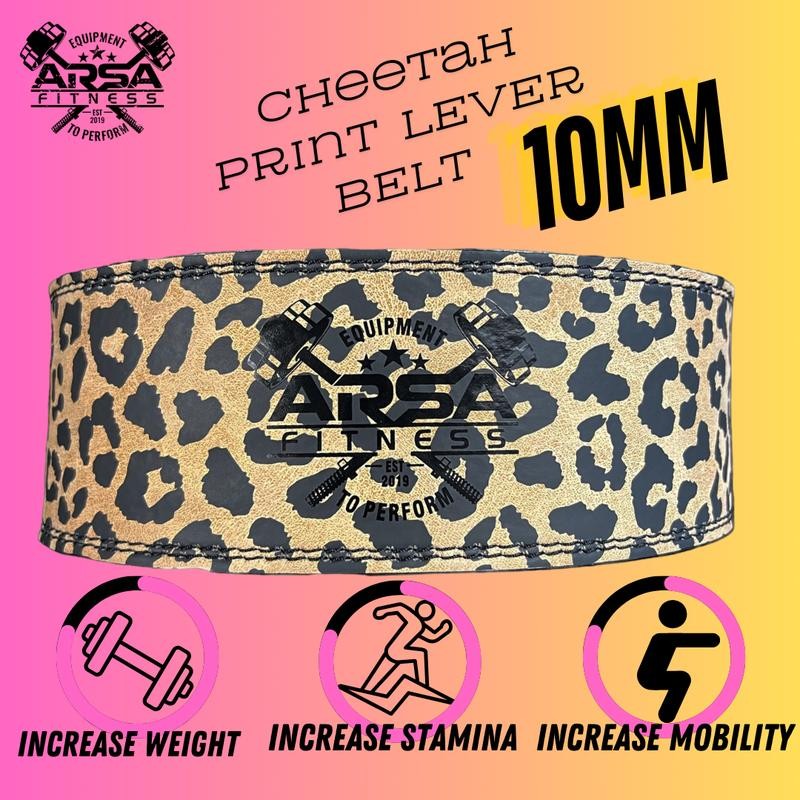 Arsa Fitness 10MM Cheetah Print Lever Belt (Limited Edition of