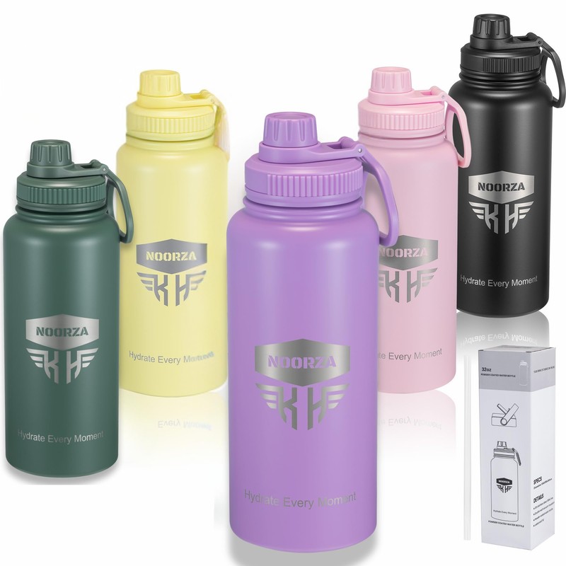 NOORZA Isolierflasche Inox 950 ml – Edelstahl Trinkflasche BPA-frei –