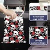 DELORIGIN Skull Rose Print Car Trash Bag Hanging Garbage Bag