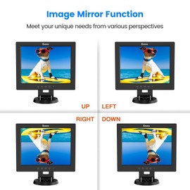 Eyoyo 12 Inch HDMI Monitor with BNC VGA AV HDMI Input 800x600 Portable 4:3 TFT LCD Mini HD Color Screen with Built-in Speaker