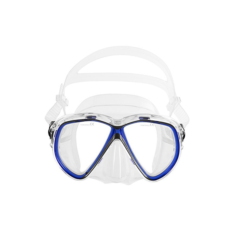 IST M75 Martinique Dual-Window Diving Snorkeling Mask (Clear Blue)