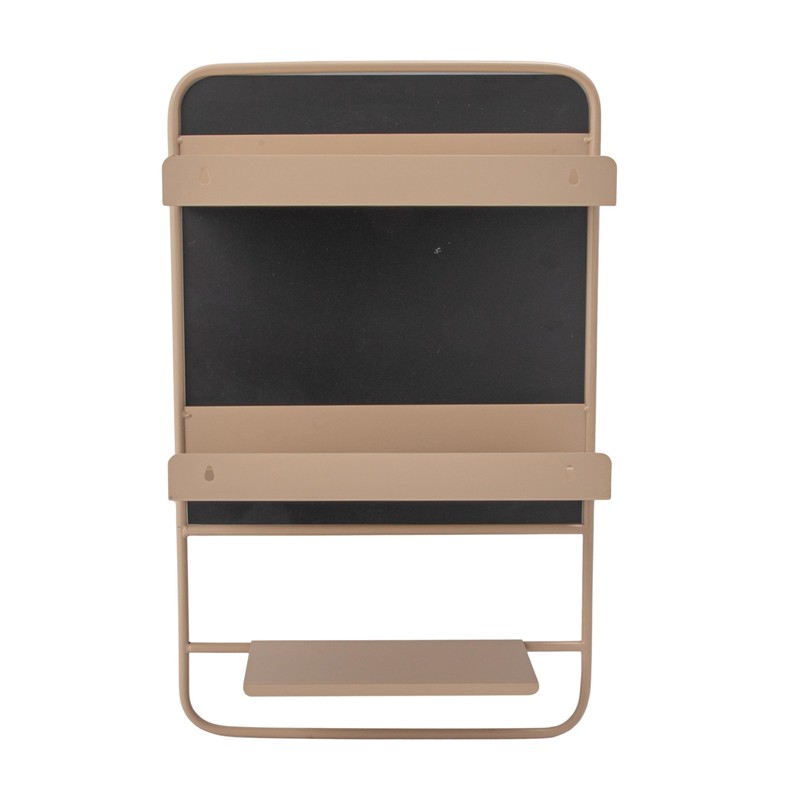 Bloomingville Metal Wall Mirror with 3 Shelves, Blush Color