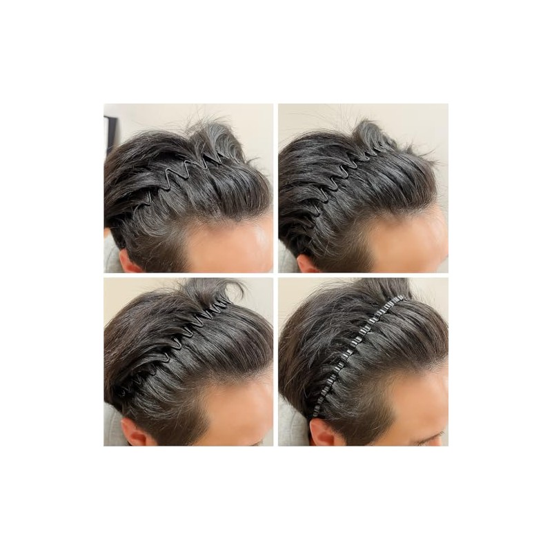 PUBAMALL 5pcs Diadema ondulada de primavera, aro para el cabello,