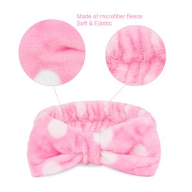 CIEHER 8 Pcs Spa Headbands for Women Girls, Pink Dot Spa Headband for Bachelorette Party Sleep Party, Skincare Makeup Headbands Face Wash Headbands, Bachelorette Gifts for Bridesmaid