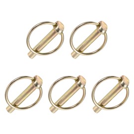 METALLIXITY 5PCS 8mmx41mm Lynch Pin with Ring Carbon Steel Lynch Pin Lock Clip Fastener Pin for Home Construction Tractor Trailer Truck Lawn Mower Trolley